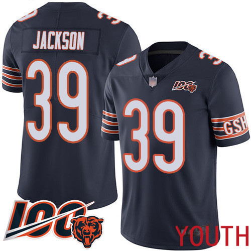 Chicago Bears Limited Navy Blue Youth Eddie Jackson Home Jersey NFL Football #39 100th Season->women nfl jersey->Women Jersey